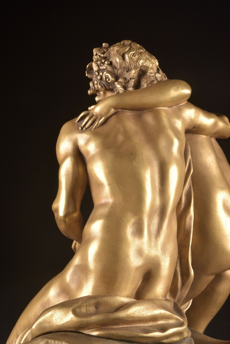 Claude Michel, Known As Clodion (1738–1814) Bacchanalian Group With Satyr, Nymph And Putto-photo-1