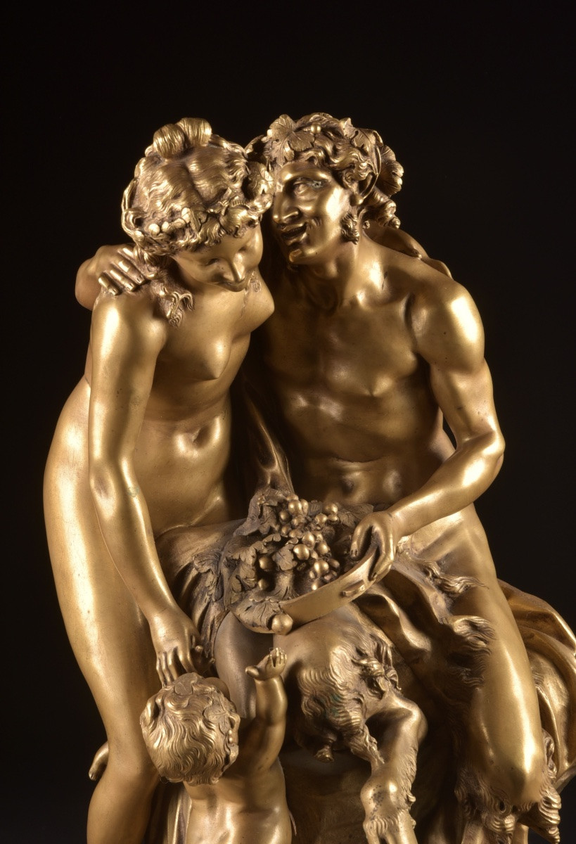 Claude Michel, Known As Clodion (1738–1814) Bacchanalian Group With Satyr, Nymph And Putto-photo-3