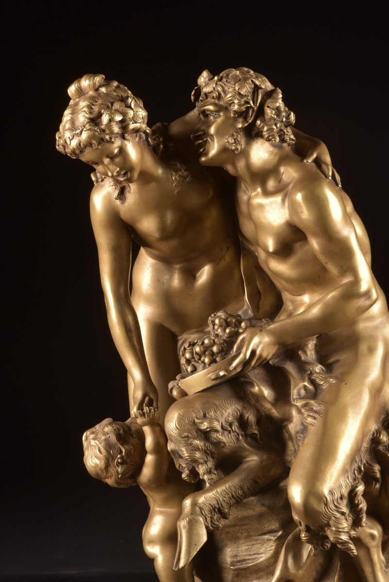 Claude Michel, Known As Clodion (1738–1814) Bacchanalian Group With Satyr, Nymph And Putto-photo-4