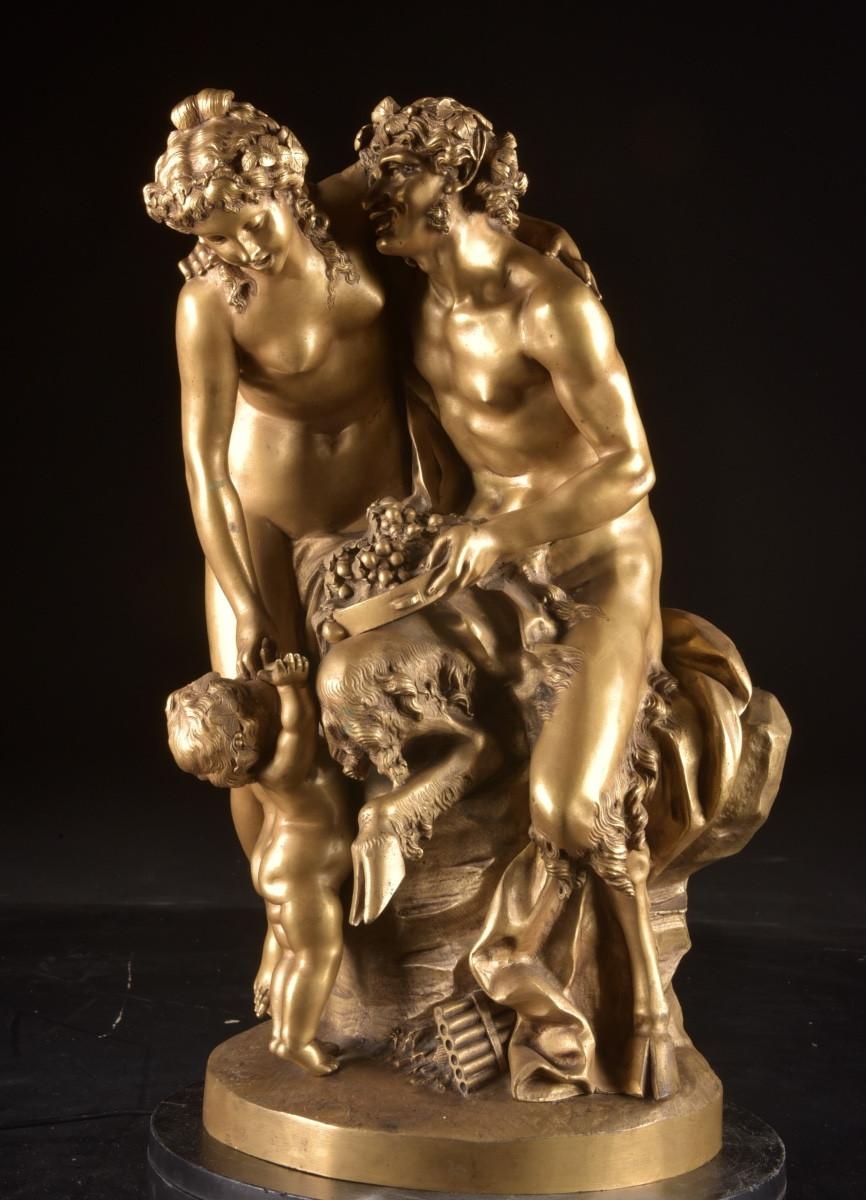 Claude Michel, Known As Clodion (1738–1814) Bacchanalian Group With Satyr, Nymph And Putto