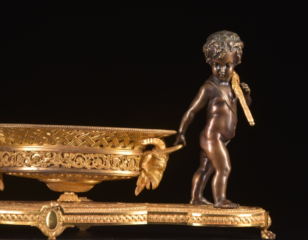 Charles X Centerpiece In Gilt Bronze And Patinated Bronze-photo-4