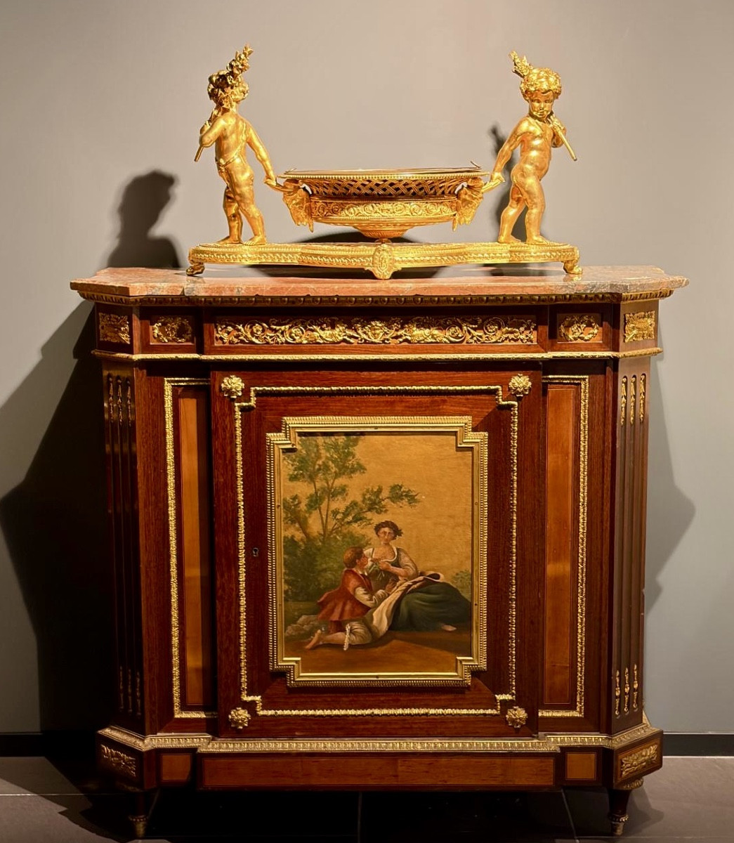 Cabinet en marqueterie signé Befort Jeune – Paris, XIXᵉ siècle