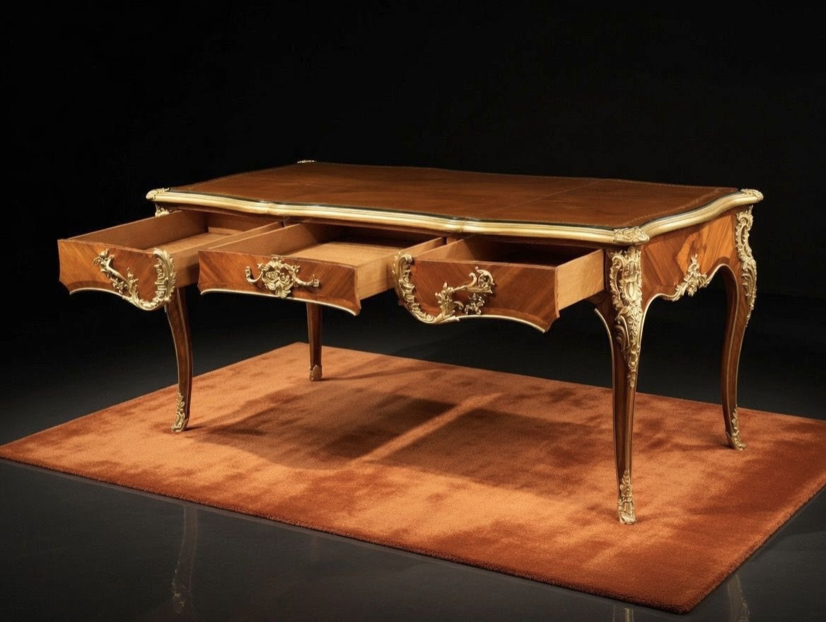 Bureau de style Louis XV, bois plaqué et bronze doré, estampillé Durand & Fils, vers 1880–1900-photo-2