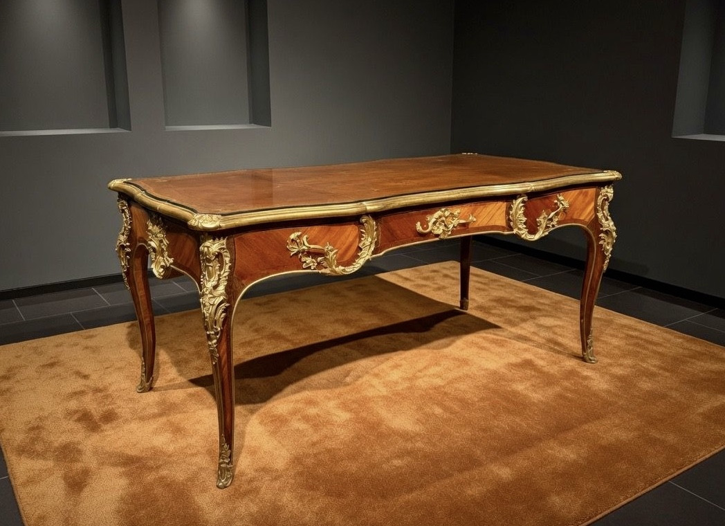 Bureau de style Louis XV, bois plaqué et bronze doré, estampillé Durand & Fils, vers 1880–1900