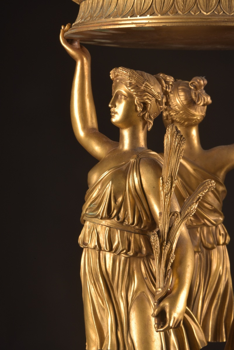 Centre de table en bronze doré, époque Empire, début XIXe siècle, attribué à Philippe Thomire -photo-5