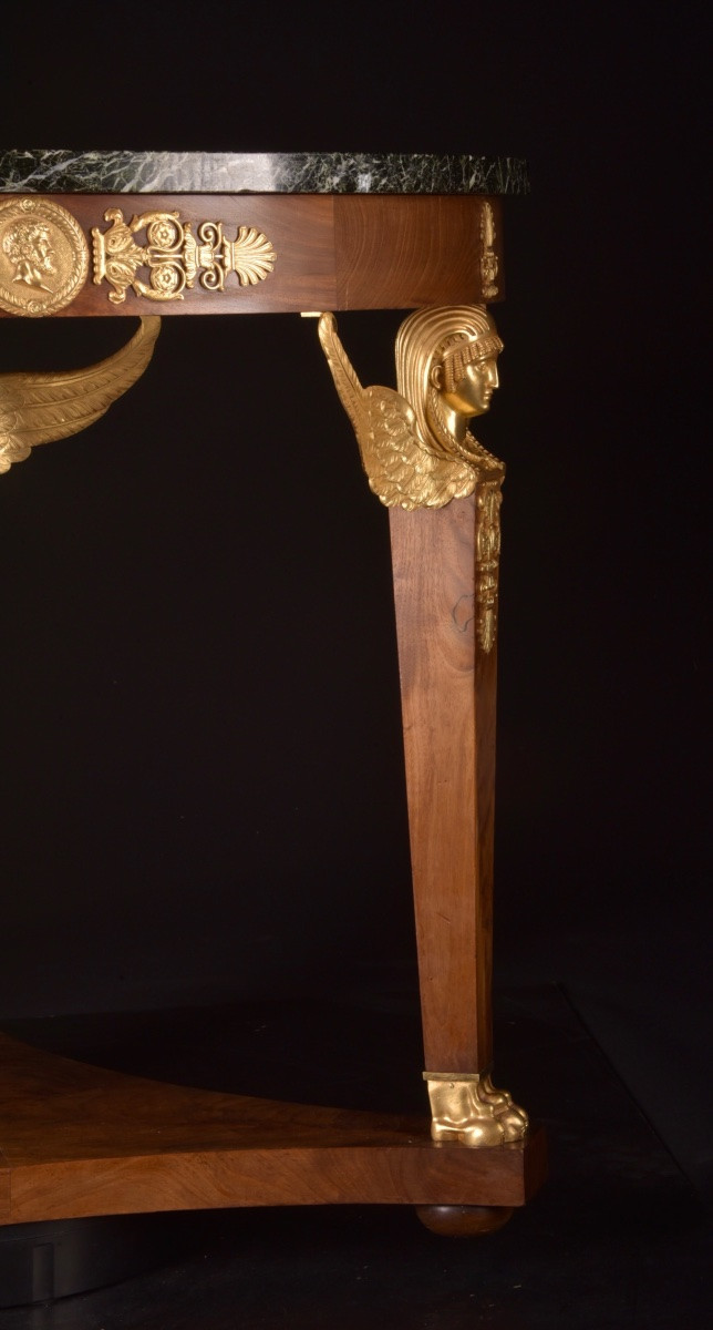 Empire Style Console, Circa 1880-1920, Inscribed "bin Herbin"-photo-3