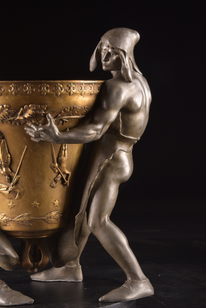 Bronze « Les Fondeurs du Moyen Âge », vers 1900.-photo-4