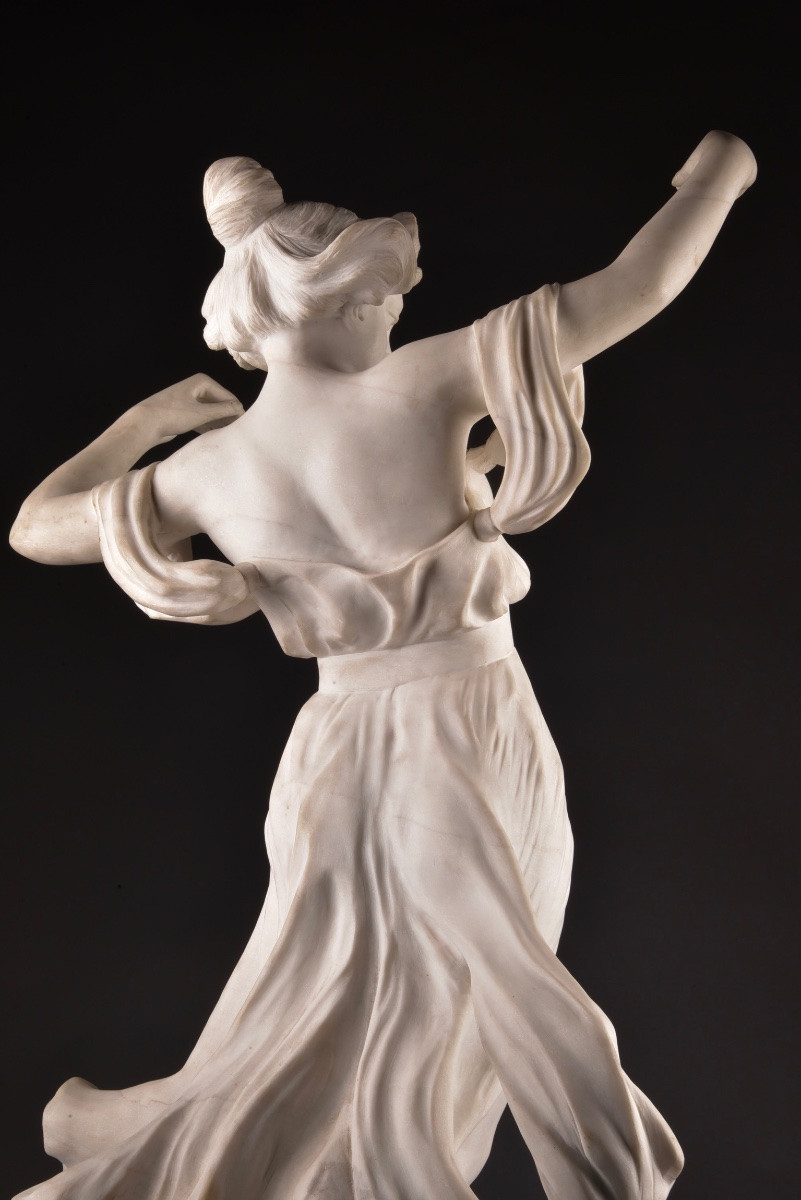 Marble Sculpture Of A Dancing Girl, Attributed To Raoul François Larche (1860-1912)-photo-4