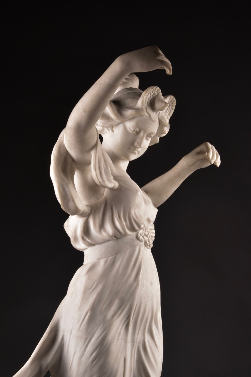 Marble Sculpture Of A Dancing Girl, Attributed To Raoul François Larche (1860-1912)-photo-5