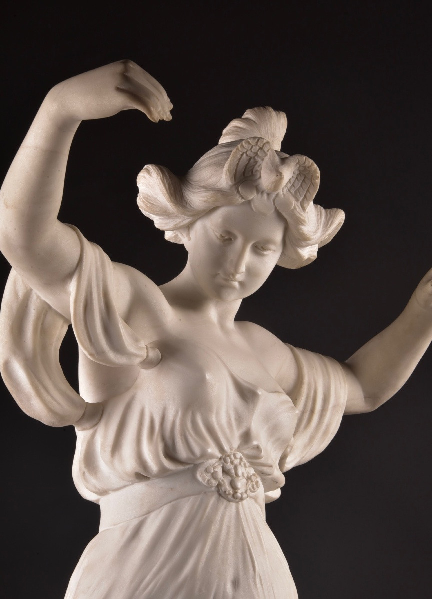 Marble Sculpture Of A Dancing Girl, Attributed To Raoul François Larche (1860-1912)-photo-6