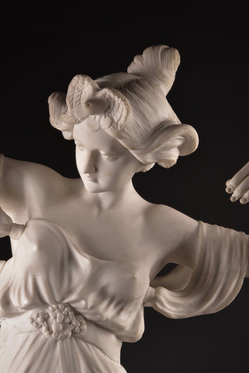 Marble Sculpture Of A Dancing Girl, Attributed To Raoul François Larche (1860-1912)-photo-7