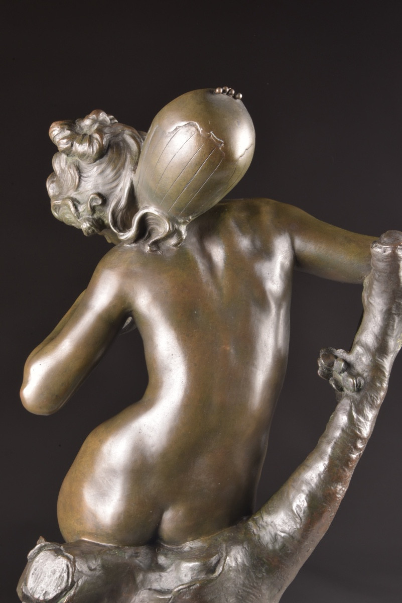 Louis Madrassi (1848–1919) — bronze Art Nouveau représentant une musicienne -photo-4