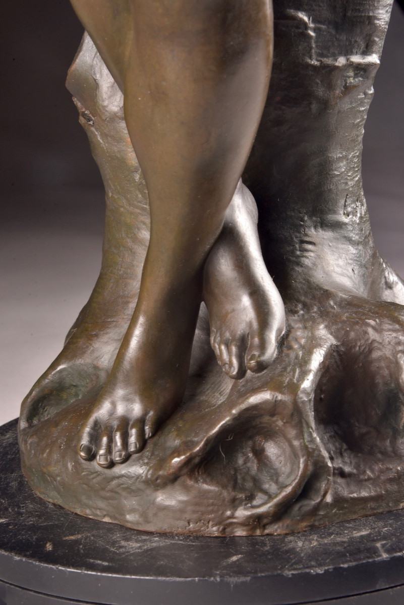 Louis Madrassi (1848–1919) — bronze Art Nouveau représentant une musicienne -photo-4