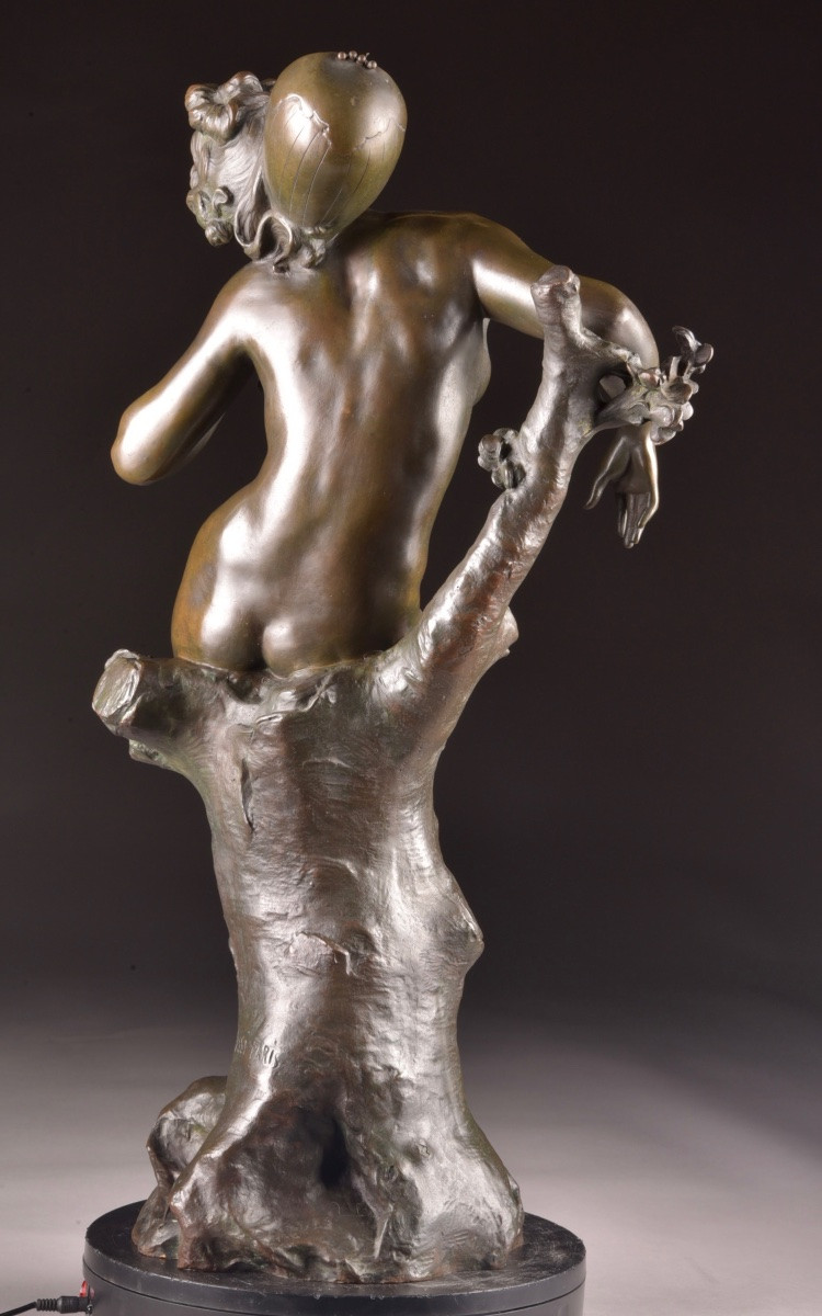 Louis Madrassi (1848–1919) — bronze Art Nouveau représentant une musicienne -photo-6