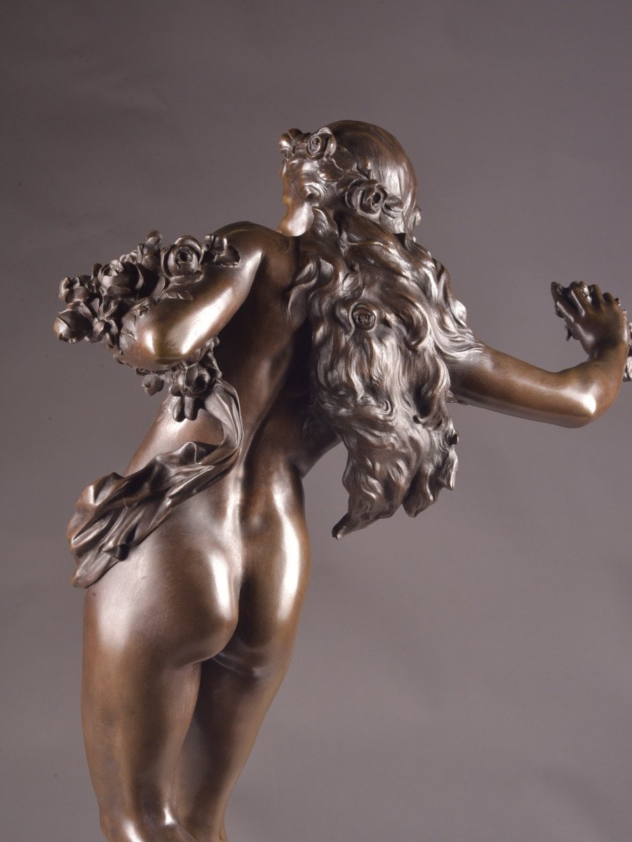 Paul Romain Chevré (1867–1914) — bronze Art Nouveau représentant une jeune femme -photo-3