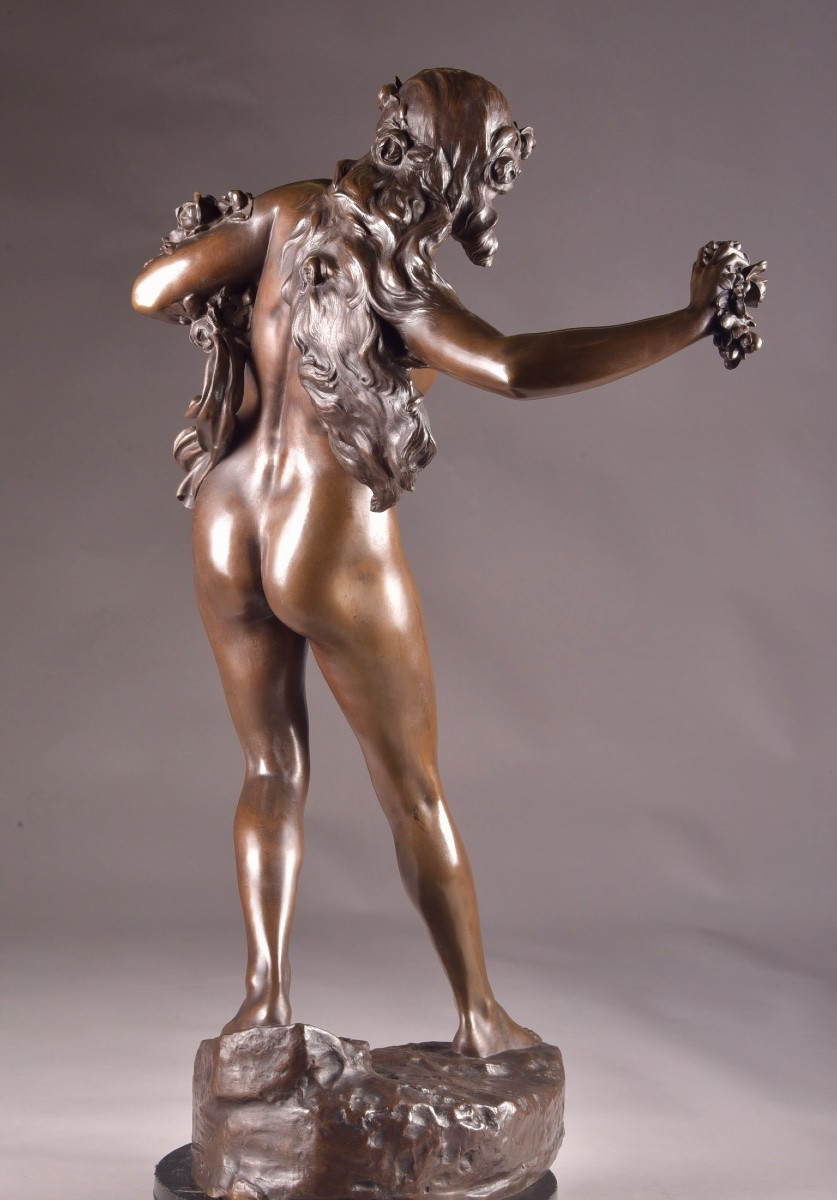 Paul Romain Chevré (1867–1914) — bronze Art Nouveau représentant une jeune femme -photo-2