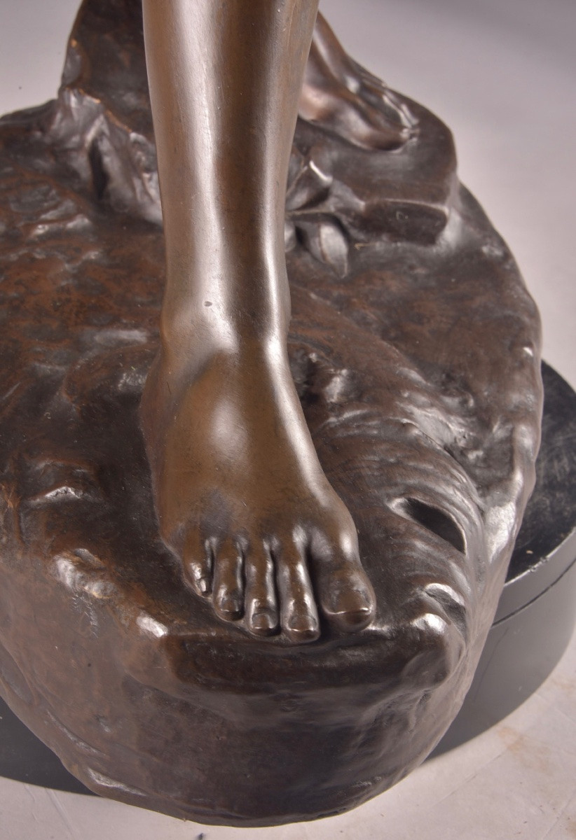 Paul Romain Chevré (1867–1914) — bronze Art Nouveau représentant une jeune femme -photo-4