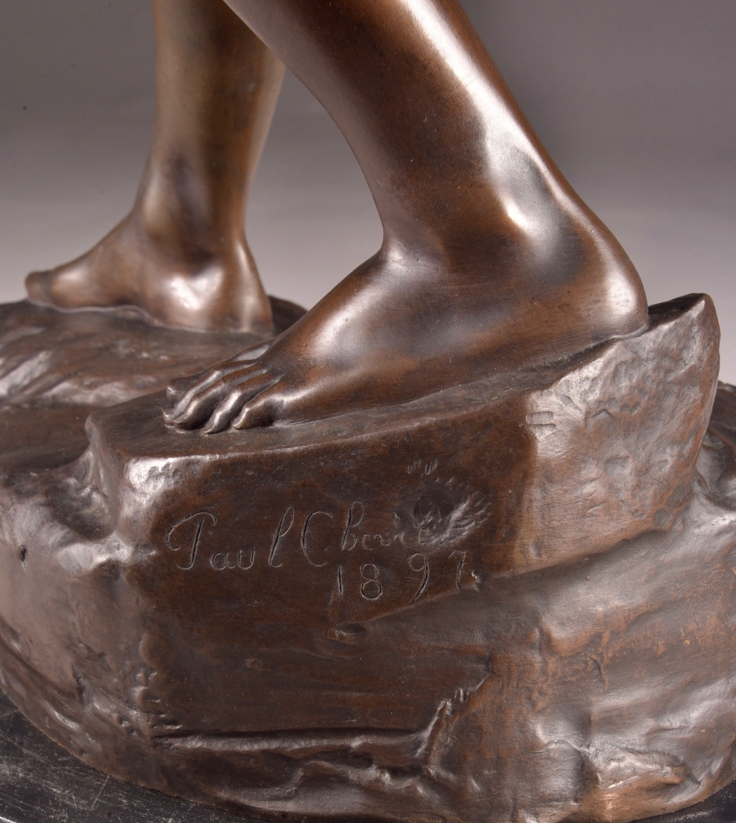 Paul Romain Chevré (1867–1914) — bronze Art Nouveau représentant une jeune femme -photo-5