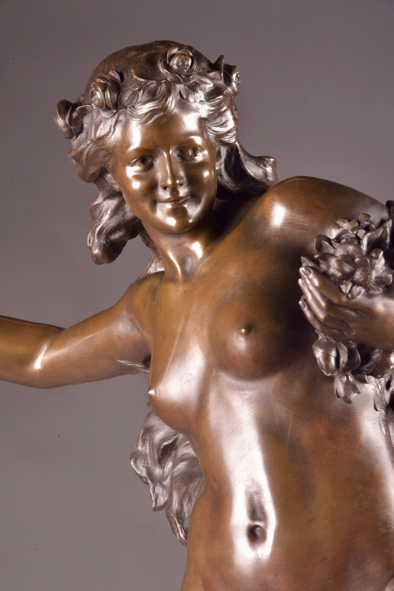 Paul Romain Chevré (1867–1914) — bronze Art Nouveau représentant une jeune femme -photo-6