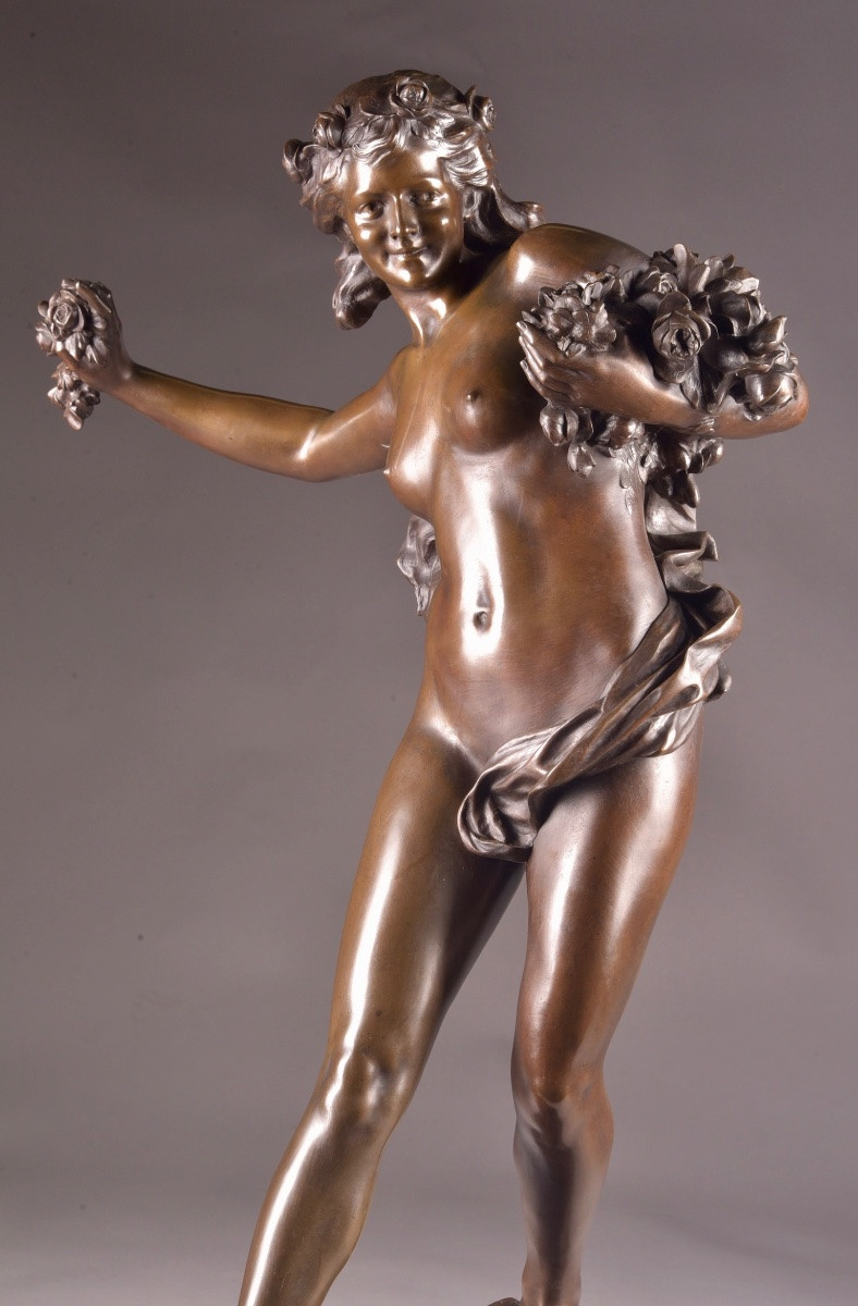 Paul Romain Chevré (1867–1914) — bronze Art Nouveau représentant une jeune femme -photo-7