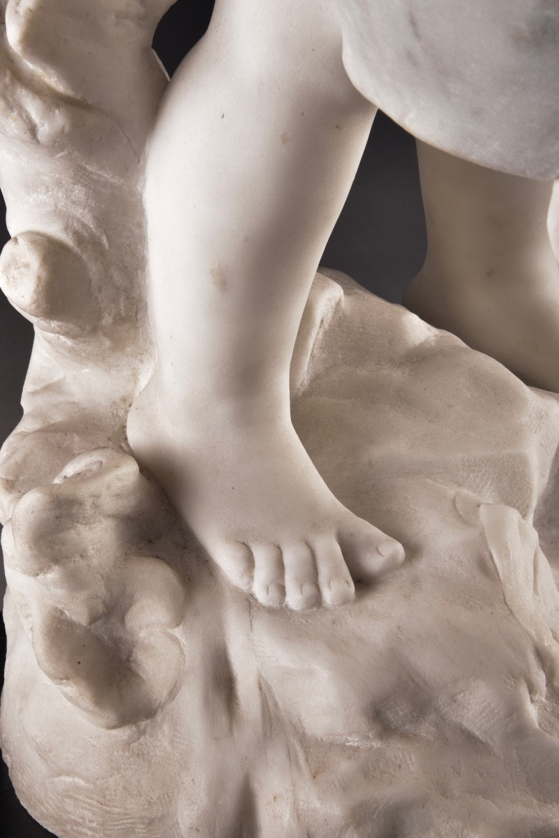 Sculpture en marbre « L’Enfant à la cruche » par Auguste Moreau (1834–1917)-photo-2