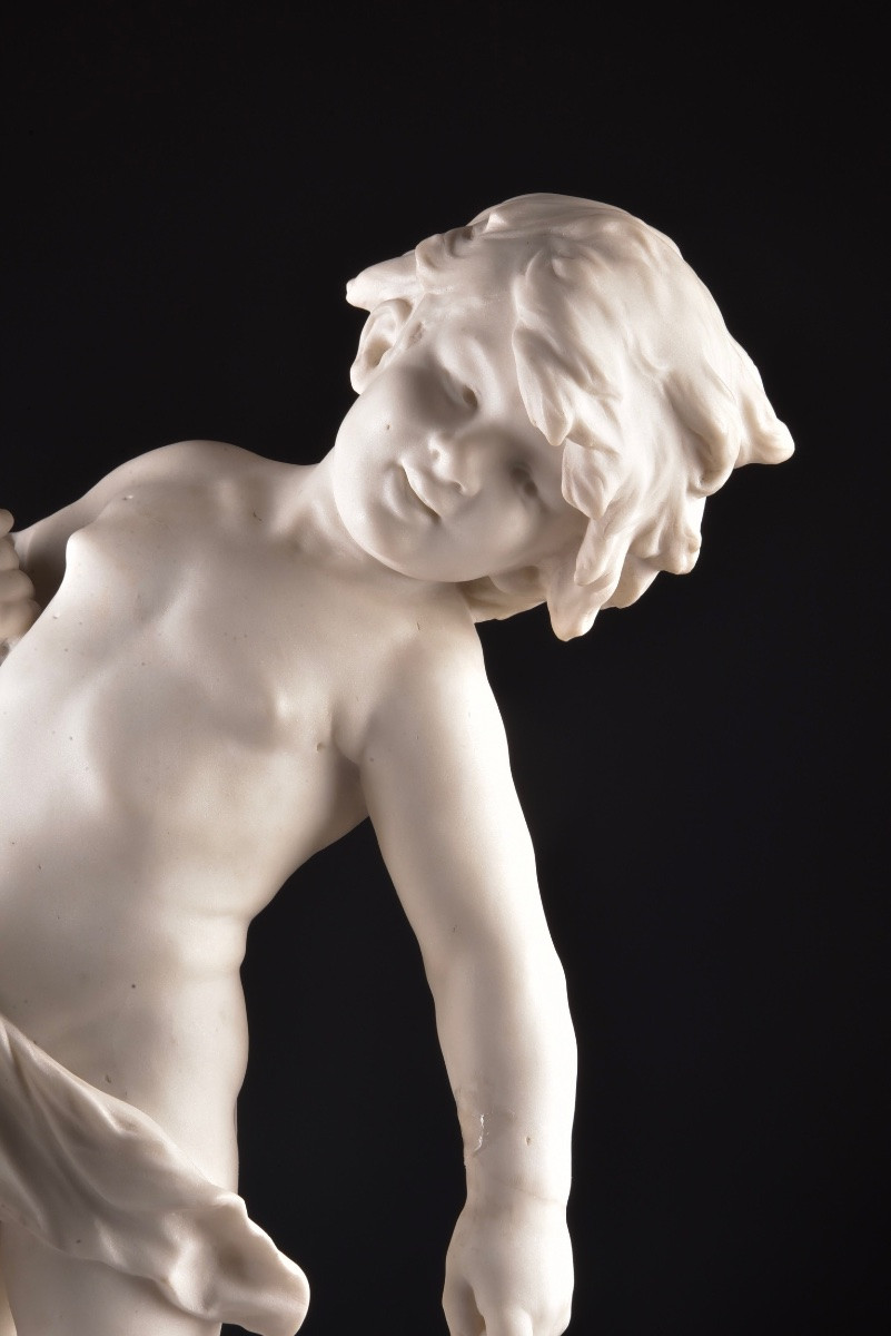 Sculpture en marbre « L’Enfant à la cruche » par Auguste Moreau (1834–1917)-photo-3