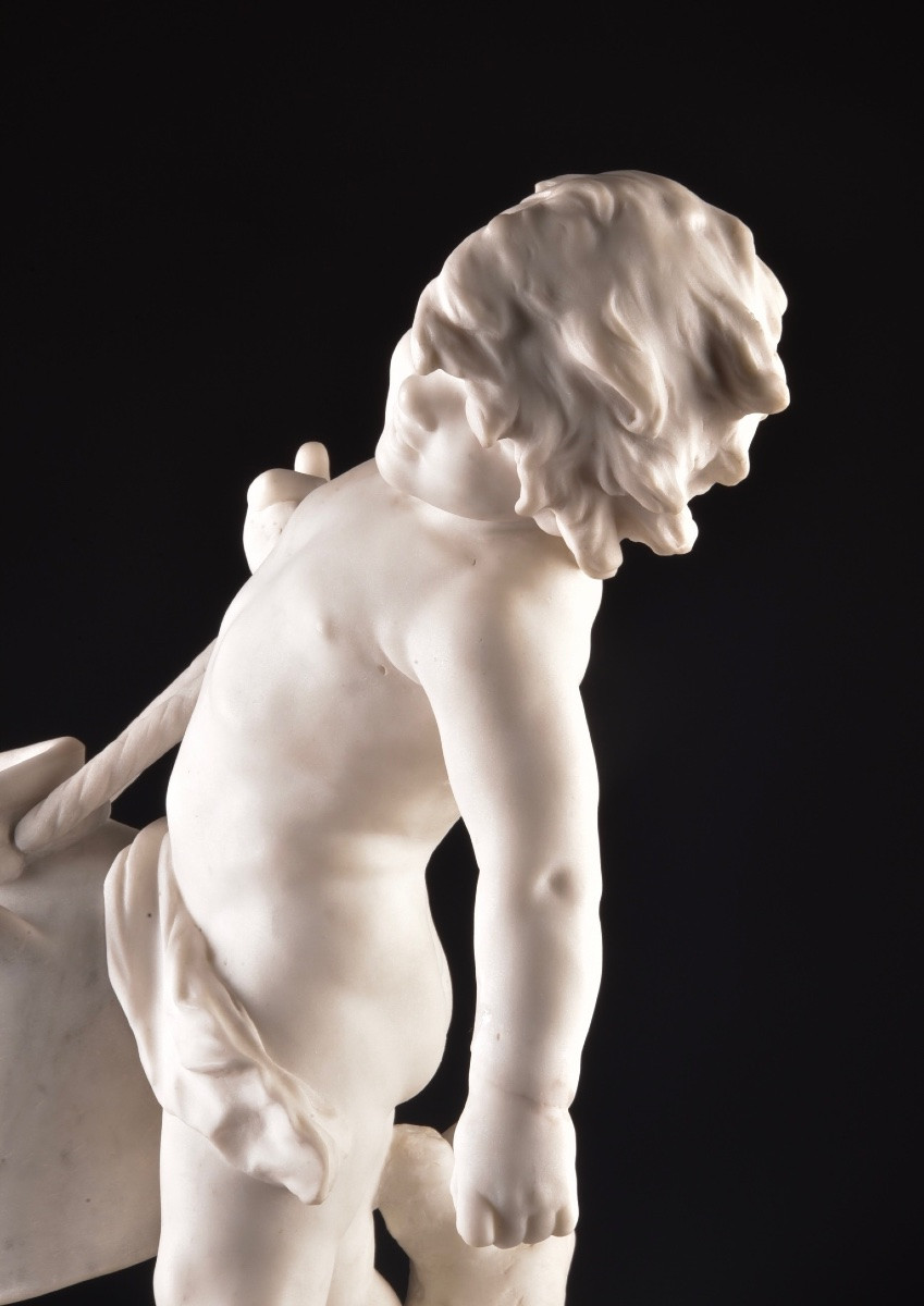 Sculpture en marbre « L’Enfant à la cruche » par Auguste Moreau (1834–1917)-photo-4