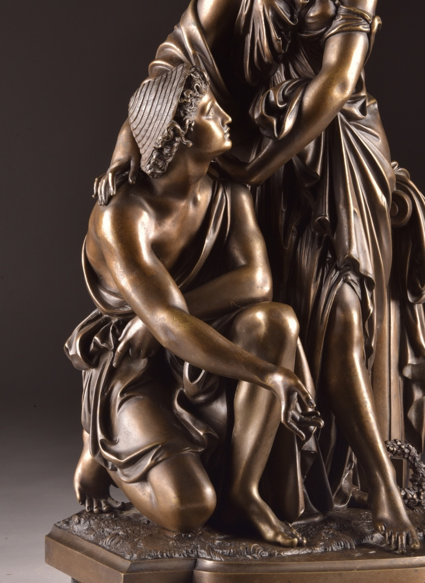Auguste Aizelin (1821-1902) - Couple Of Shepherds-photo-2