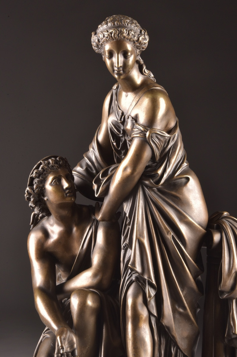 Auguste Aizelin (1821-1902) - Couple Of Shepherds-photo-4