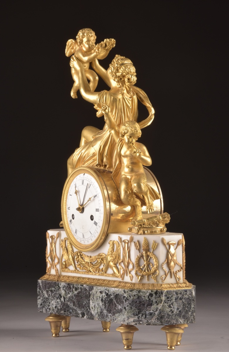 Pendule Louis XVI au groupe allégorique de l'Amour  France, fin du XVIIIe siècle-photo-3