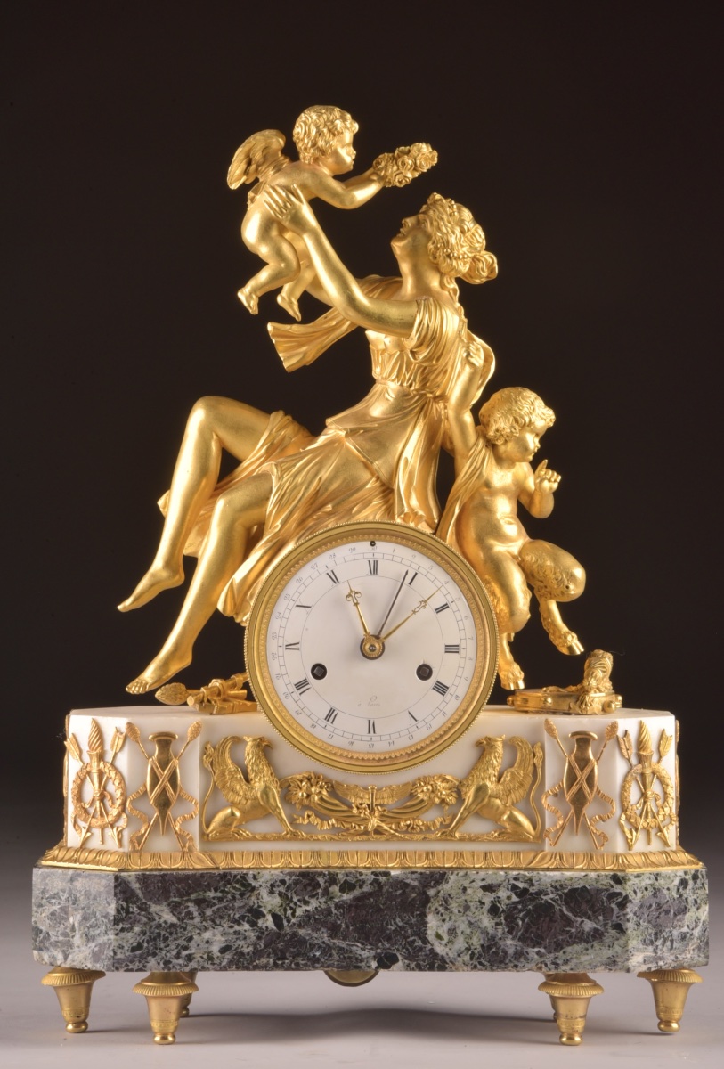 Pendule Louis XVI au groupe allégorique de l'Amour  France, fin du XVIIIe siècle-photo-4