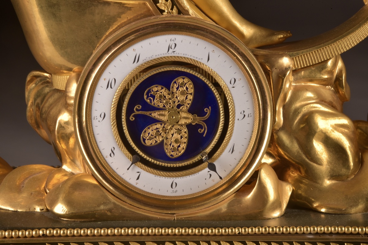 Exceptional "venus" Carriage Clock From The Empire Period, Signed By Deverberie & Co.,-photo-3