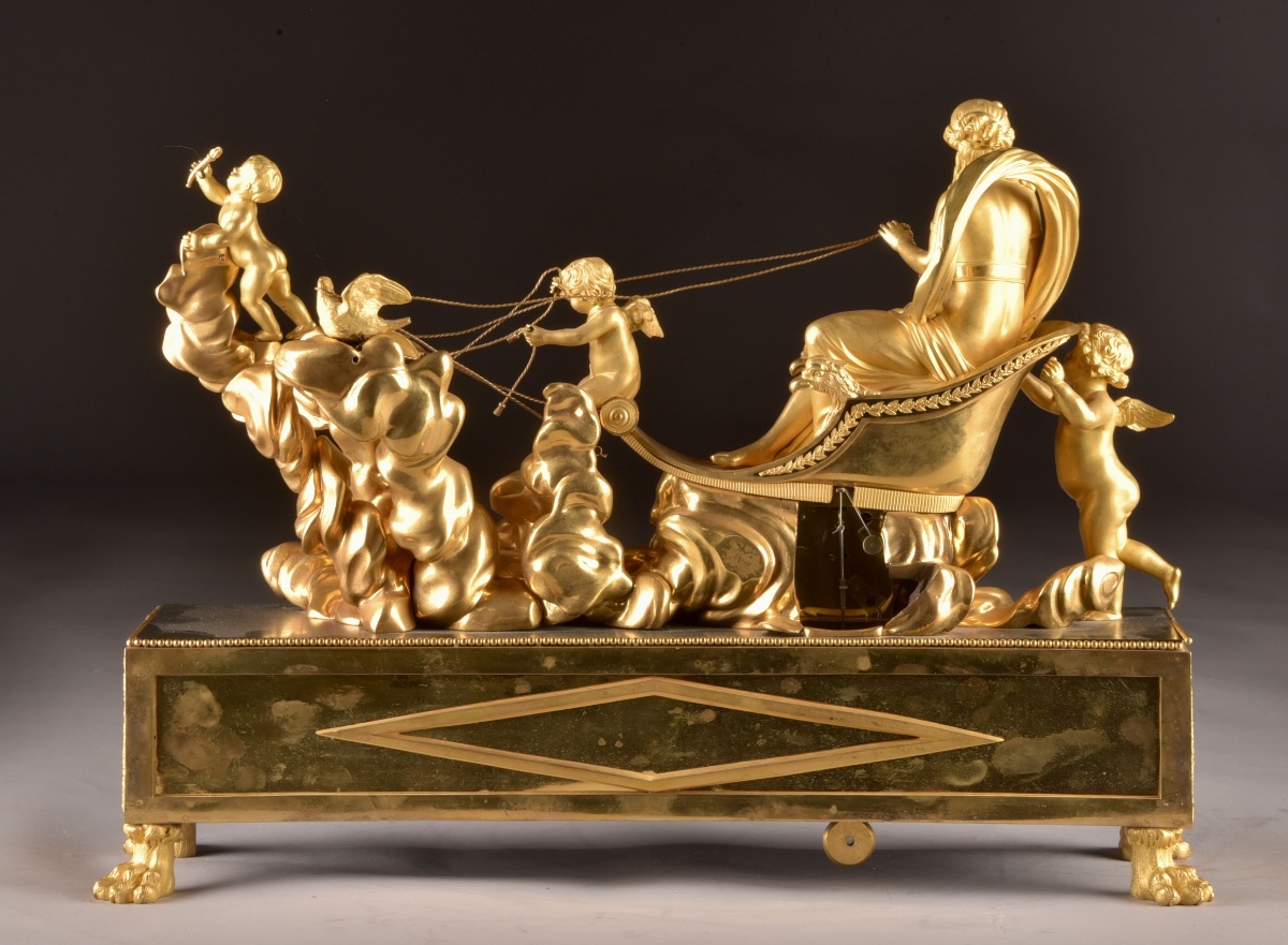 Exceptional "venus" Carriage Clock From The Empire Period, Signed By Deverberie & Co.,-photo-3