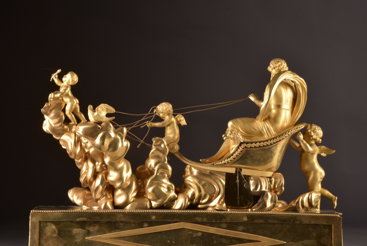 Exceptional "venus" Carriage Clock From The Empire Period, Signed By Deverberie & Co.,-photo-4