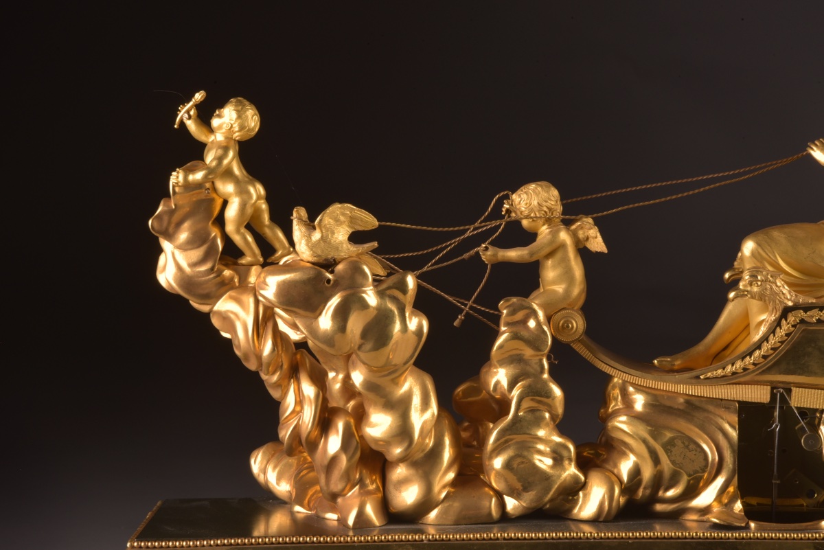 Exceptional "venus" Carriage Clock From The Empire Period, Signed By Deverberie & Co.,-photo-8