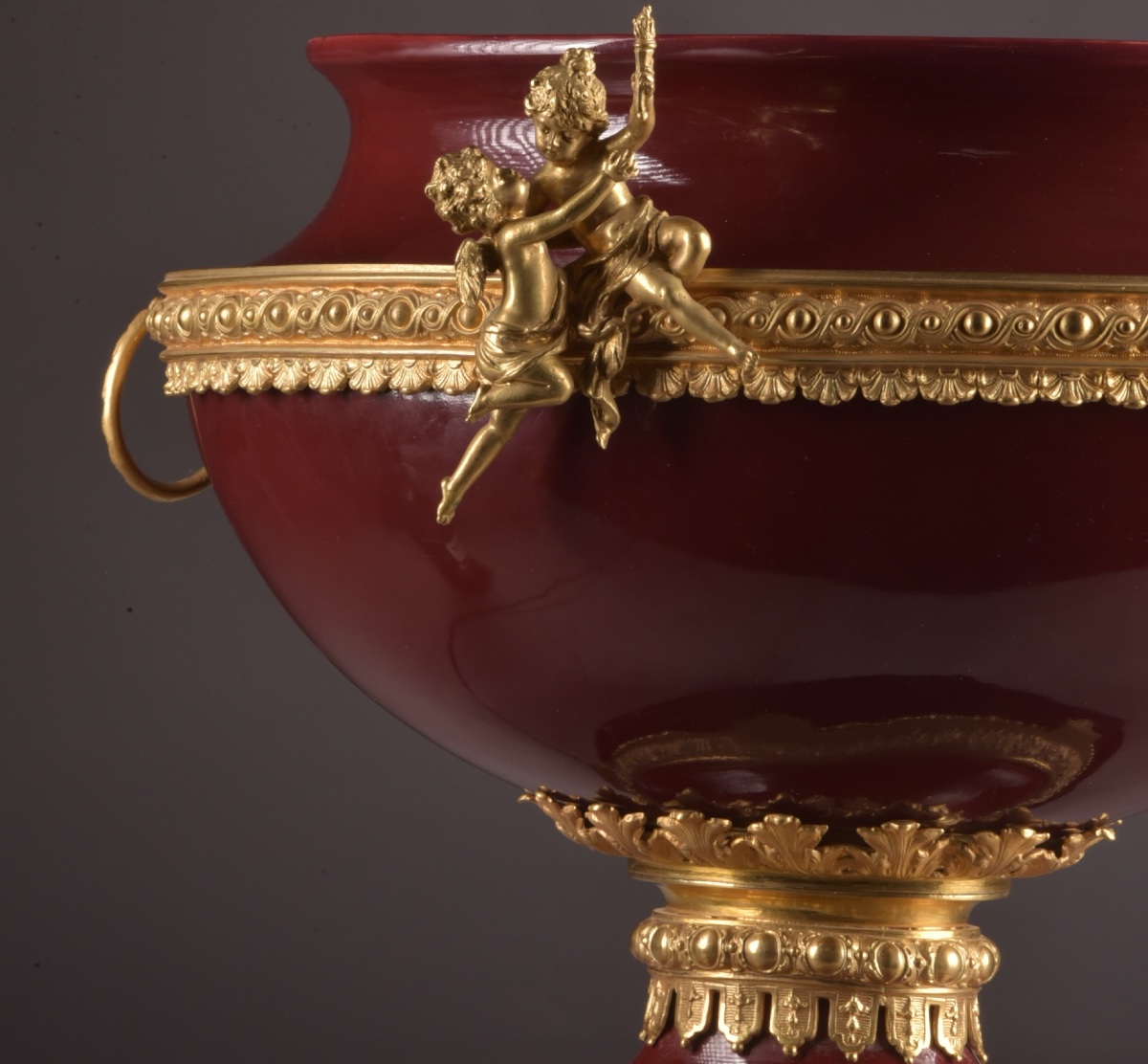 Mainly Tableware, Louis XVI Style, In Oxblood-colored Porcelain And Gilded Bronze, France-photo-2