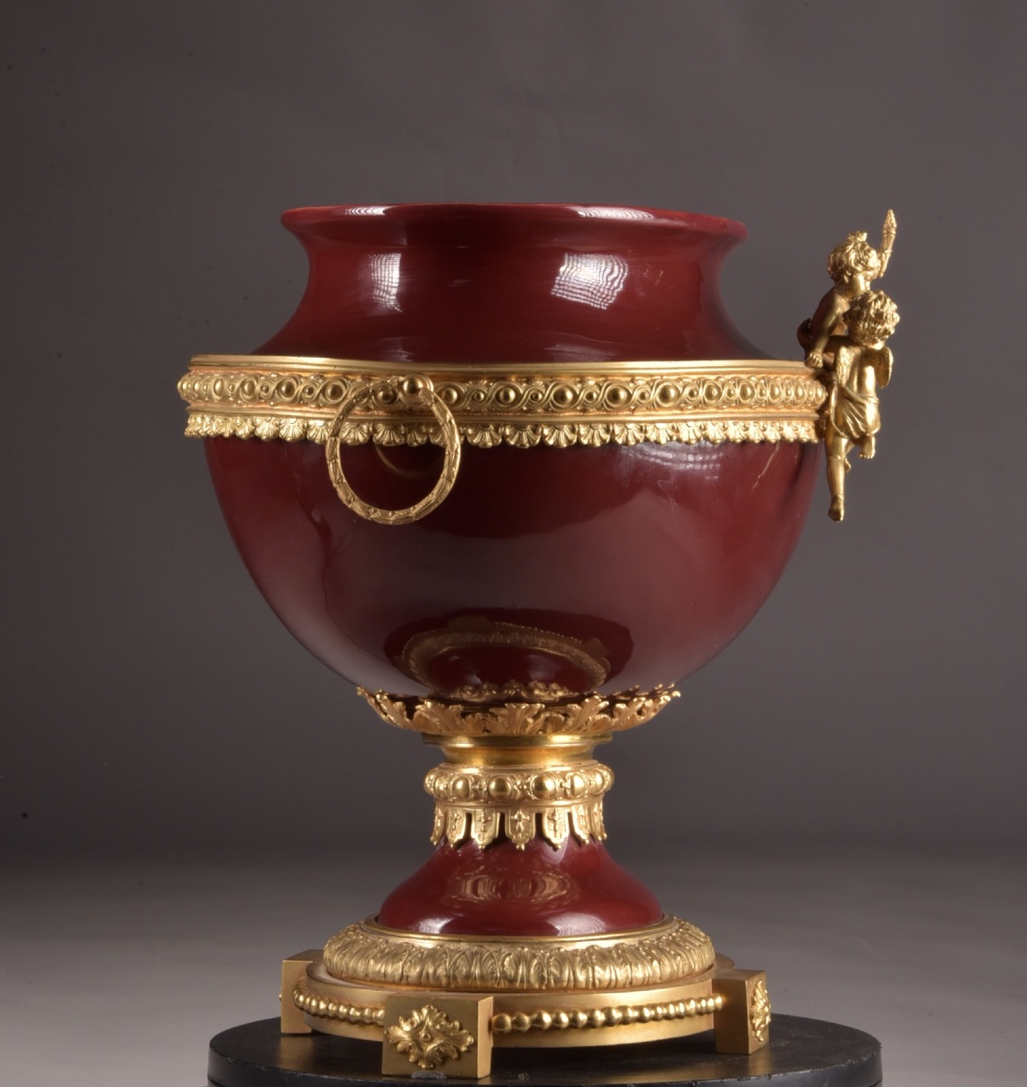 Mainly Tableware, Louis XVI Style, In Oxblood-colored Porcelain And Gilded Bronze, France-photo-2