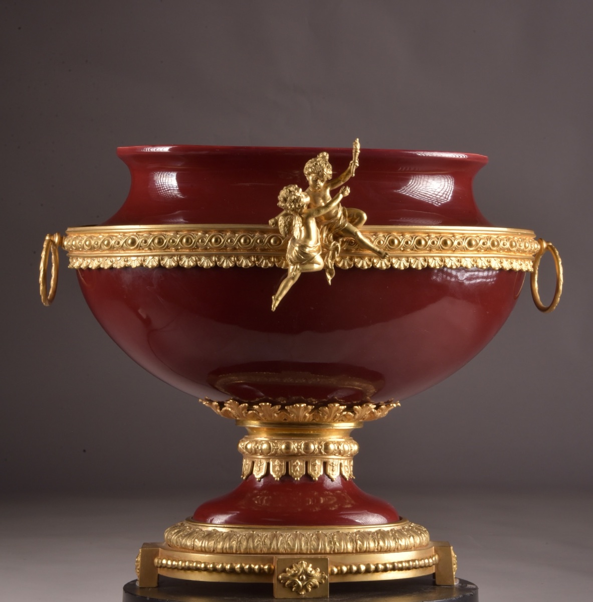 Mainly Tableware, Louis XVI Style, In Oxblood-colored Porcelain And Gilded Bronze, France-photo-3
