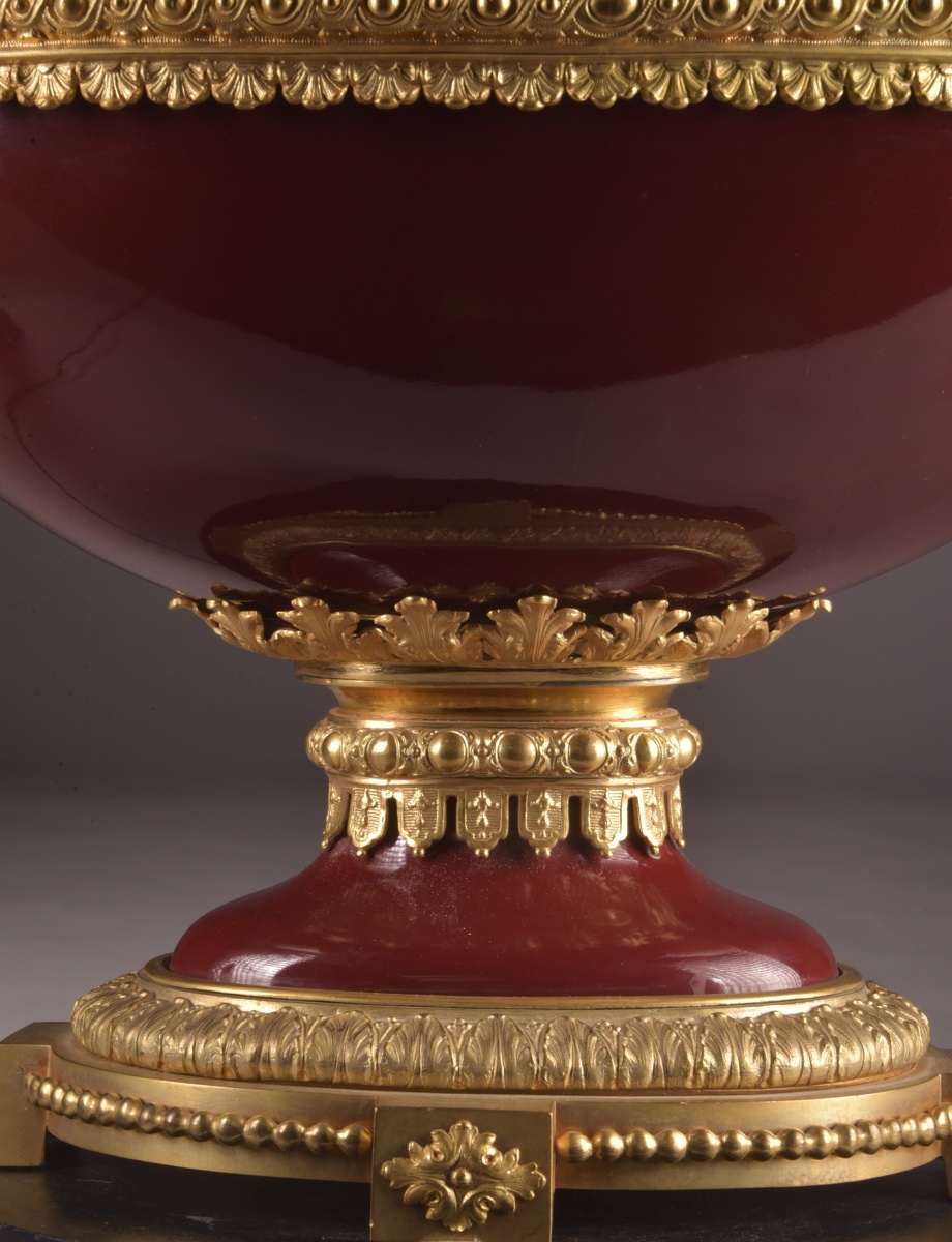 Mainly Tableware, Louis XVI Style, In Oxblood-colored Porcelain And Gilded Bronze, France-photo-4