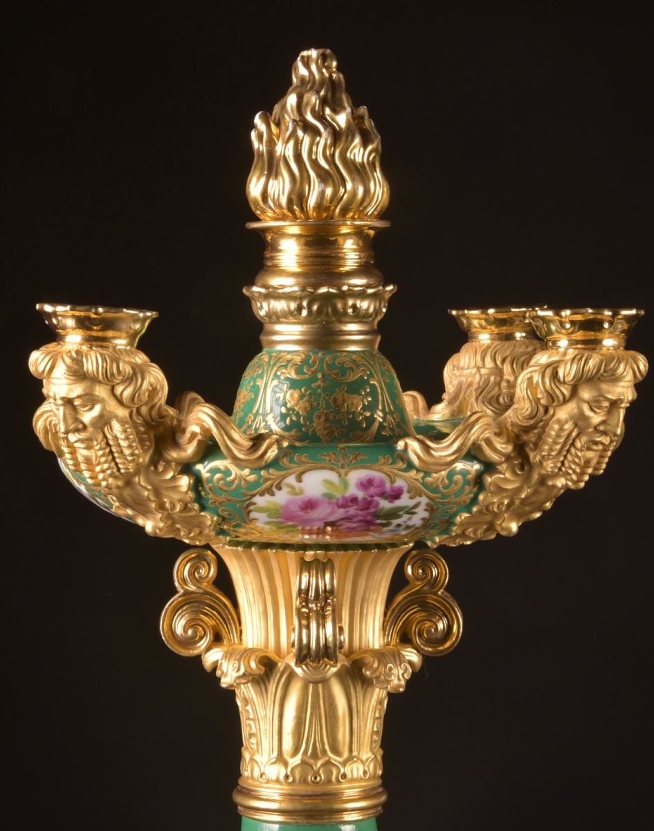 Paire de candélabres en porcelaine à décor polychrome de Jacob Petit (1796–1868)-photo-3