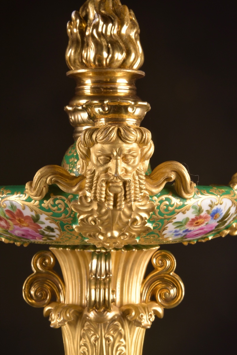 Paire de candélabres en porcelaine à décor polychrome de Jacob Petit (1796–1868)-photo-4
