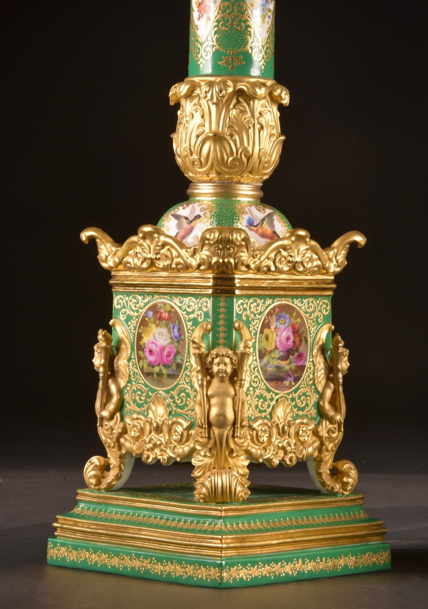 Paire de candélabres en porcelaine à décor polychrome de Jacob Petit (1796–1868)-photo-5