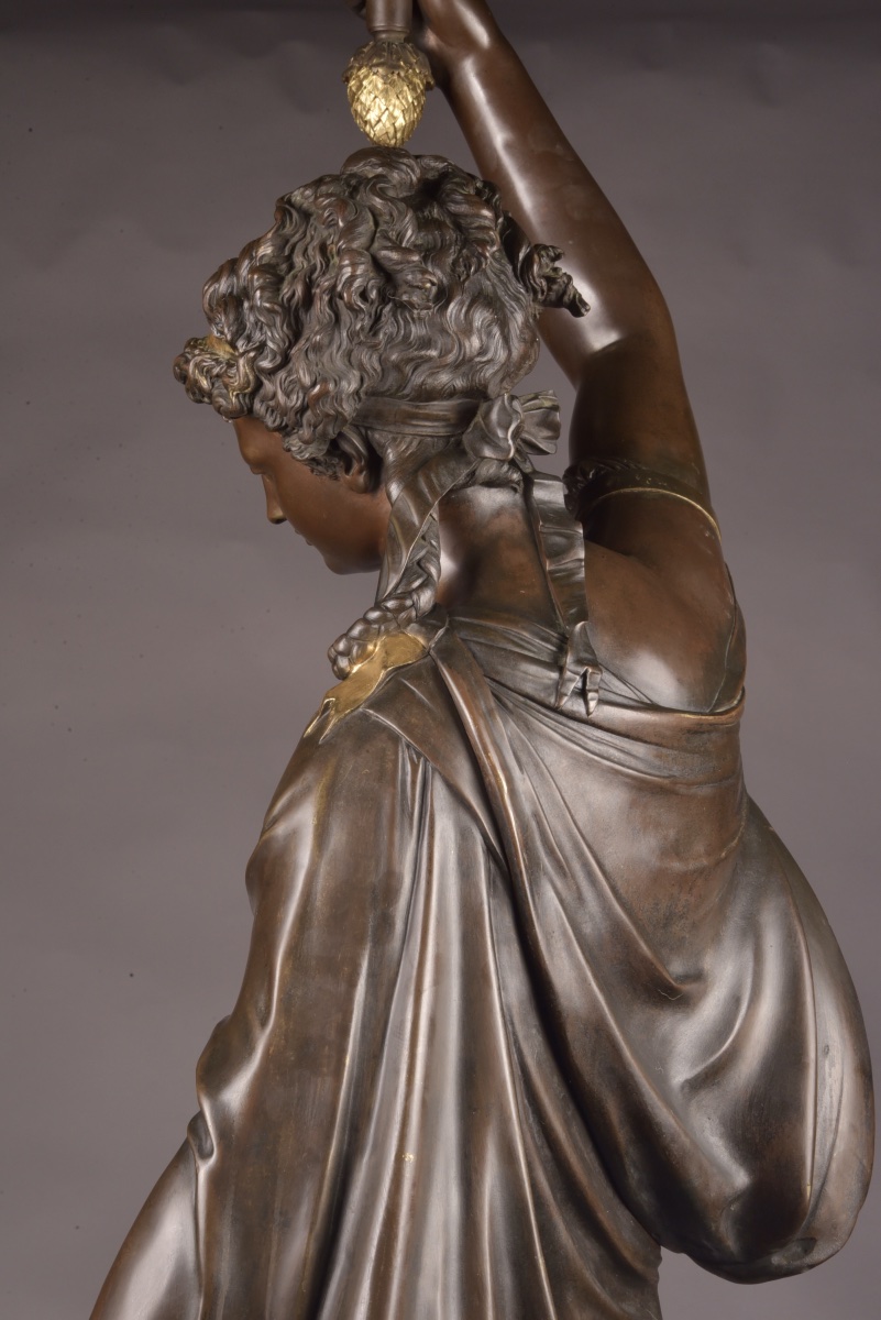 Albert-ernest Carrier-belleuse (1824–1887) – Figure Holding A Torch-photo-4