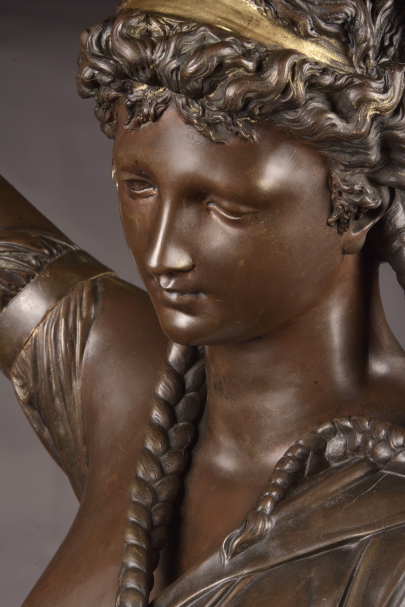 Albert-ernest Carrier-belleuse (1824–1887) – Figure Holding A Torch-photo-8
