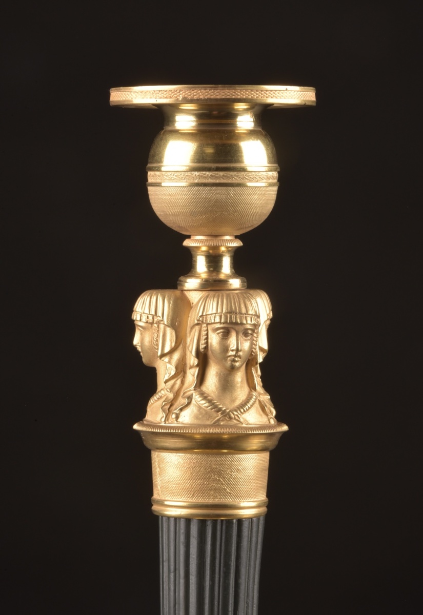 Paire de flambeaux Empire « Retour d’Égypte », attribuée à Claude Galle, vers 1805-photo-1