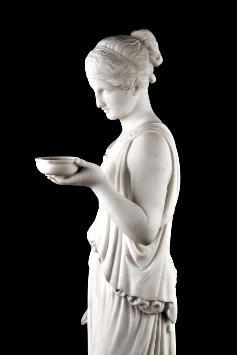 Hebe In Carrara Marble, After Bertel Thorvaldsen  Empire Period – Early 19th Century-photo-6