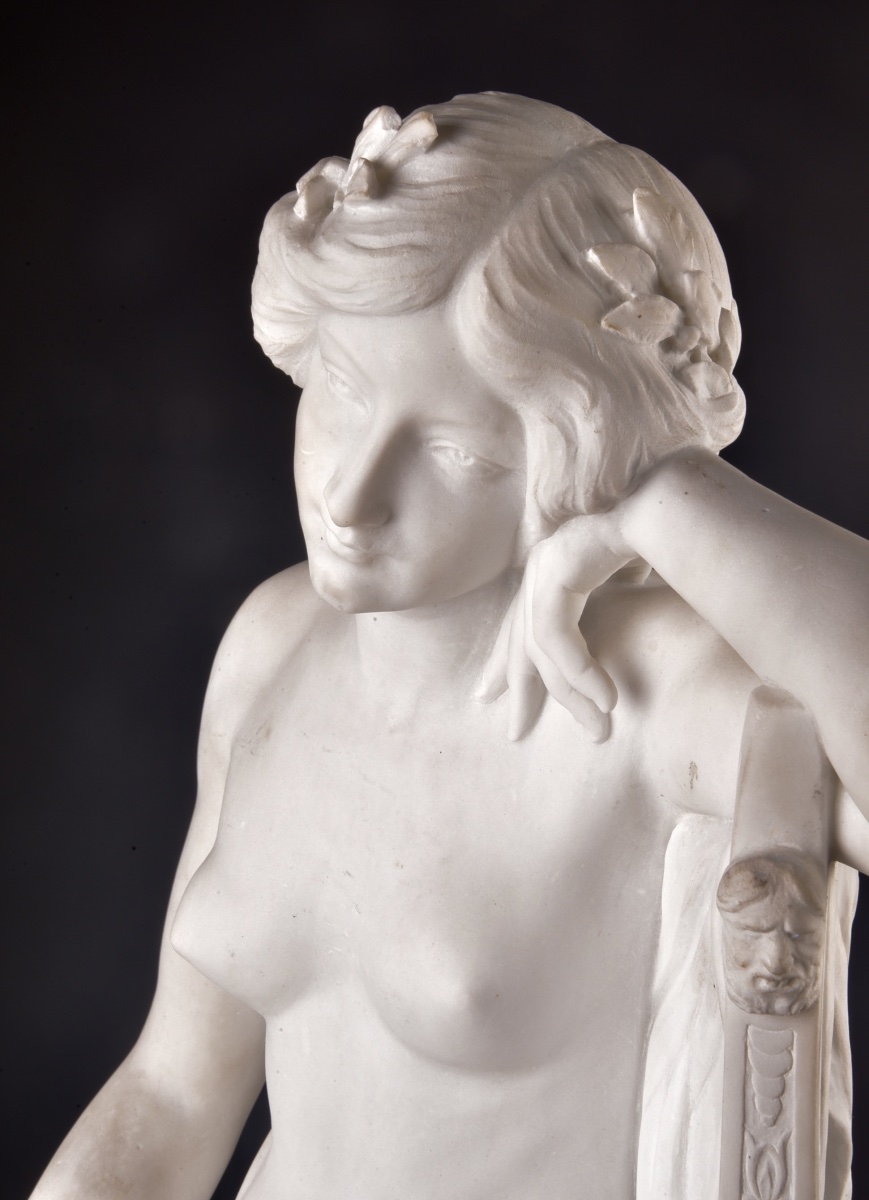 Meditazione – Attilio Fagioli (1877–1966) Sculpture monumentale en marbre de Carrare-photo-8