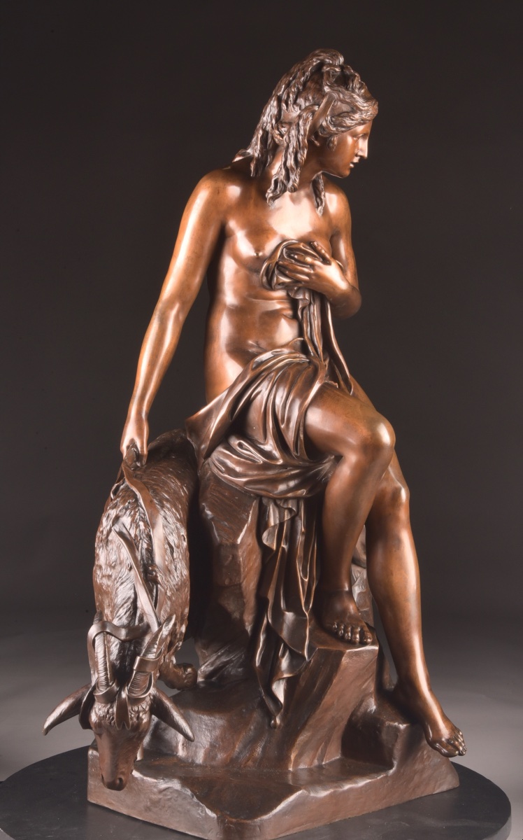La Nymphe Amalthée et sa chèvre D’après Pierre Julien (1731–1804) – Barbedienne-photo-3