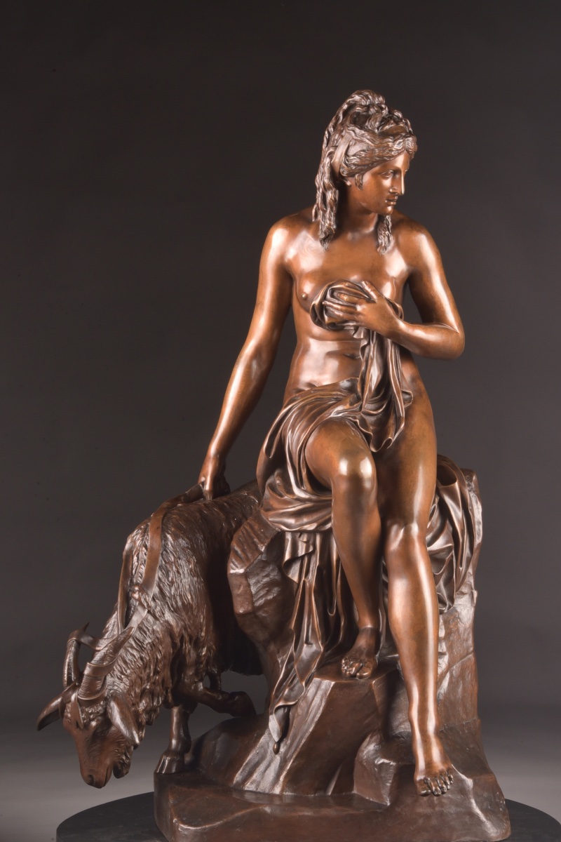La Nymphe Amalthée et sa chèvre D’après Pierre Julien (1731–1804) – Barbedienne