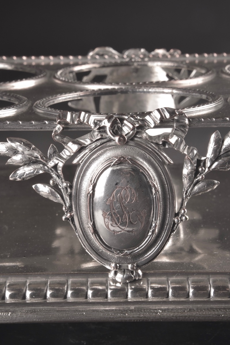 Christofle Six-compartment Carafe Holder With Putti, France, Late 19th Century-photo-3